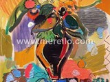 spanish-painting-contemporary-modern.merello.summertime-flowers-130x81-cmmixtalienzo-